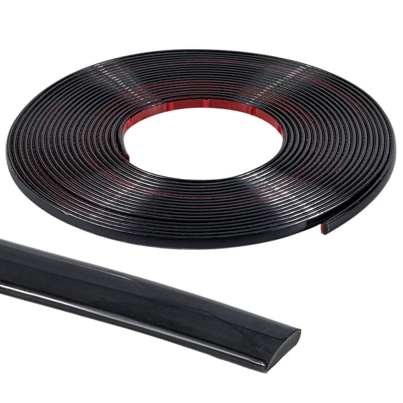 33Ft x 0.3in Molding Trim Peel and Stick Black Flexible Self Adhesive Waterproof Wall Mirror Corner Round Edge Tile Trim Ceiling Countertop for Floor Furniture Baseboard Border Door Black 1pc