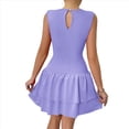 thumbnail image 3 of Vestido de Verano para Mujer, Sin Mangas, Cuello Redondo, Corto, Holgado, con Volantes, con , para Cóctel o Fiesta, Color , Talla L, 3 of 9