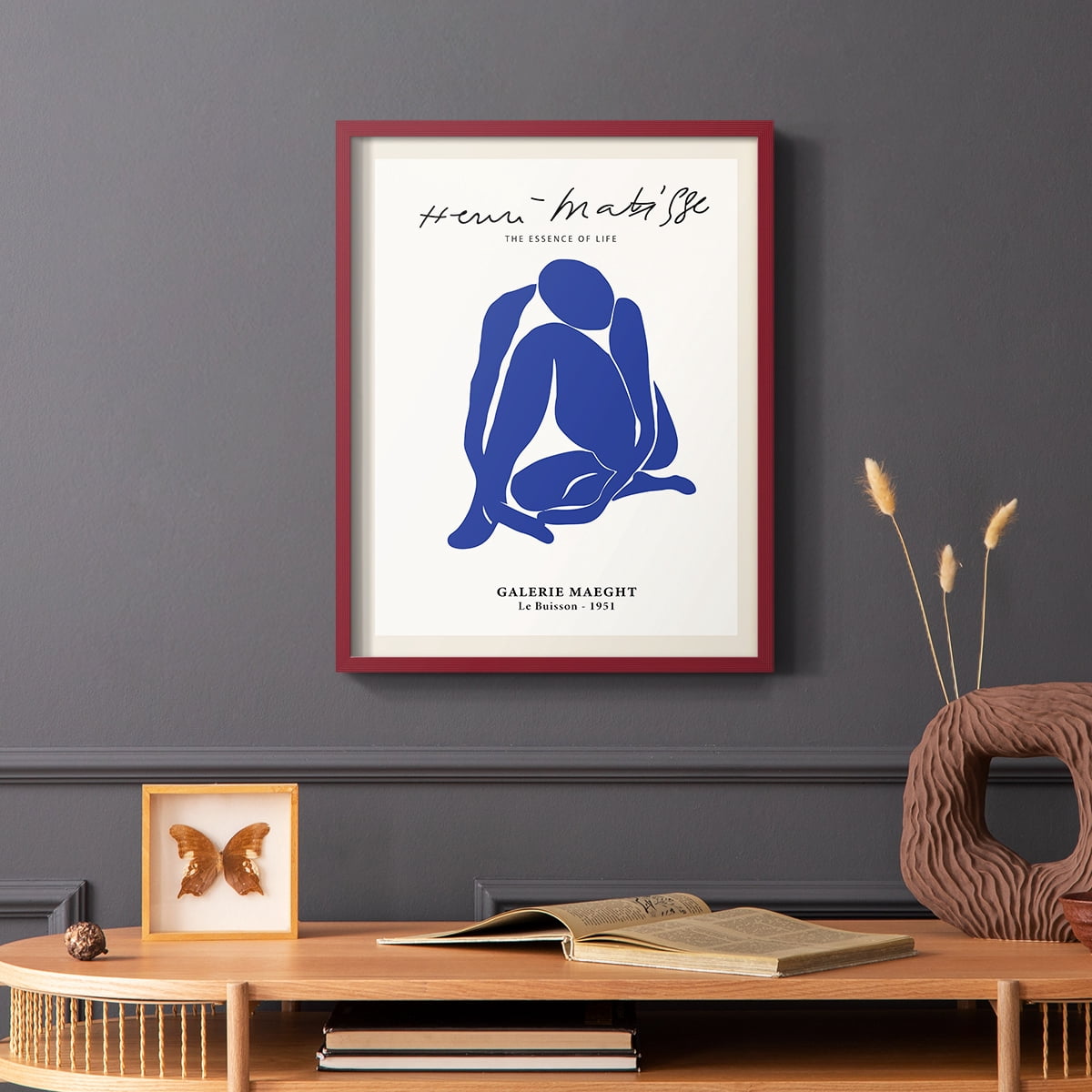 Matisse CXVI Framed Print in Red Solid Wood 16 x 20 Framed Print