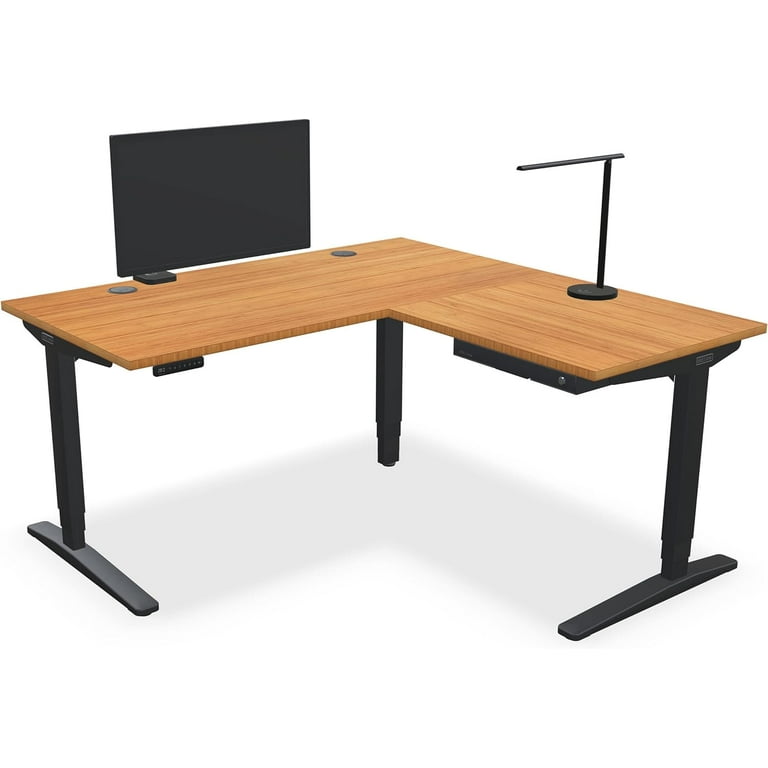 Uplift Desk (80 X 60 X 30 X 27 Inch) Standing Desk 3-Leg V2 Adjustable  Stand Up L-Shaped Frame (Industrial Style), Advanced Keypad, Wire Grommets, Wire  Tray, Rocker Board 