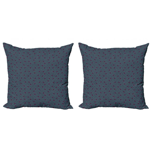 Geometric Throw Pillow Cushion Cover Pack of 2, Grid Design with Angled Lines Hexagonal Shapes Abstract, Zippered Double-Side Digital Print, 4 Sizes, Dark Pink Pale Green, by Ambesonne