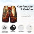 thumbnail image 3 of Daiia Maple Leaf Meditating Fox Mens Swim Trunks Swim Shorts Quick Dry Swim Shorts with Mesh Lining Pockets-Small, 3 of 9