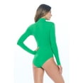 thumbnail image 4 of Natural Uniforms Long Sleeve Turtle Neck Body Suit-Breathable Cotton Stretch Leotard(Green, X-Small), 4 of 6