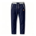 thumbnail image 5 of Homeyce Mens Linen Pants Elastic Drawstring Waist Wide Leg Pants with Pockets Cotton Linen Long Pants Summer Beach Casual Loose Fit Sweatpants,Blue M, 5 of 5