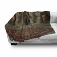 thumbnail image 3 of Gothic Soft Flannel Fleece Throw Blanket, King in Vintage Style Palace Chandelier Medieval Architecture Theme, Cozy Plush for Indoor and Outdoor Use, 60" x 80", Burgundy Grey, by Ambesonne, 3 of 6