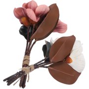 OATIPHO Lifelike Magnolia Bouquets Eva Material No Watering Needed for Home Decor 2Pcs