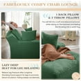 thumbnail image 6 of AENKYO 50" Chaise Lounge Sofa Bed with 3 Pillows, Convertible Sleeper Couch for Living Room, Bedroom & Small Spaces - Corduroy Upholstered Deep Seat Comfy Furniture - Green, 6 of 9