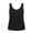 Black, variant on Women's Plus Size Ribbed Knit Tank Top Crew Neck Button Front Sleeveless Casual Blouse