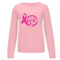 thumbnail image 4 of Lolmot Breast Cancer Sweatshirts for Women Pink Ribbon Sunflower Graphic Long Sleeve Hoodless Sweatshirts Crewneck Soft Cozy Pullover Blouses Tops, 4 of 4