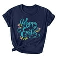 thumbnail image 2 of Levmjia Women Easter Bunny T-Shirt Rabbit Graphic Tees Tops Women's Easter Printed Round Neck Short Sleeved T-shirt Loose Top, 2 of 3