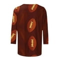 thumbnail image 5 of WMTBSRSW Womens Fashion Football Sweatshirt Game Day 3/4 Sleeve Football Mom Shirt Sunday Crewneck Pullover Tops, 5 of 5