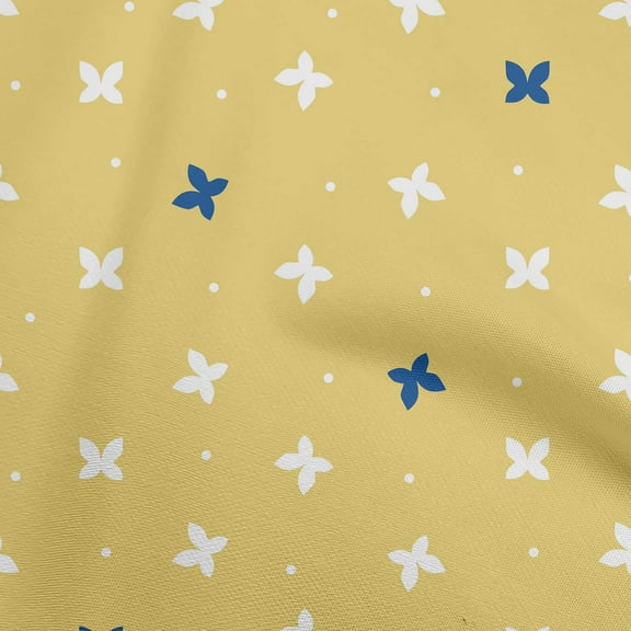 oneOone Cotton Flex Medium Yellow Fabric Floral & Sewing Craft Projects Fabric Prints By Yard 40 Inch Wide