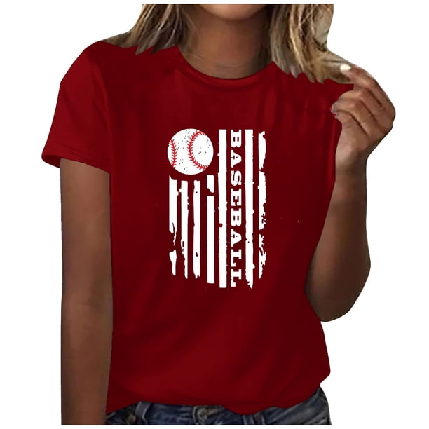 Blusa informal de manga corta con cuello redondo y estampado suelto de verano para mujer con estilo OAVQHLG3B Store lin121212