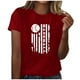 thumbnail image 1 of Blusa informal de manga corta con cuello redondo y estampado suelto de verano para mujer con estilo OAVQHLG3B Store  lin121212, 1 of 4
