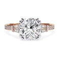 thumbnail image 2 of IGI Certified Lab Grown Diamond Engagement Ring | Center 8MM Cushion Cut 3 Stone Solitaire Anniversary Wedding Rings For Women In 14k Solid Rose Gold | F-G, VS-SI Quality (3.00 Ctw) Ring Size-4, 2 of 7