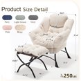 thumbnail image 3 of PUKNLY Lounge Chair with Ottoman for Small Spaces, Modern Accent Chair with Footrest, Armrests & Side Pocket, Compact Reading Chair for Living Room, Bedroom Corner, 3 of 14