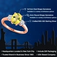 thumbnail image 2 of Gem Stone King 18K Rose Gold Plated Silver Canary Mystic Topaz and White Moissanite Engagement Ring for Women | 2.46 Cttw | Oval 9X7MM | Gemstone November Birthstone | Size 8, 2 of 7