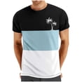 thumbnail image 1 of Mens Casual Pantalones Cortos Cuello Redondo Patchwork Impresión Suéter Blusa de Fitness, Camisetas para Hombre, 1 of 4