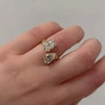 thumbnail image 5 of 3Ct Emerald & Pear Cut Simulated Diamond Two Stone Women's Wedding Ring 14K Yellow Gold Plated, 5 of 5