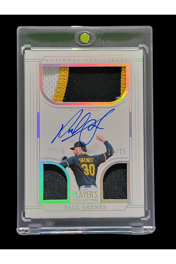 2025 Panini National Treasures Baseball Paul Skenes #PC-PSK /25 Patch Memorabilia Pittsburgh Pirates MLB Autographed Baseball Trading Card
