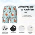 thumbnail image 4 of Kdxio Rabbit Is Eating Carrots Print Men's Swim Trunks with Compression Liner 7 Inch Inseam Quick Dry Swim Shorts, 4 of 7