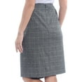 thumbnail image 2 of DKNY $99 Womens New 1038 Black Plaid Knee Length Pencil Skirt 14 B+B, 2 of 2