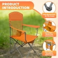 thumbnail image 3 of LIFERECORD Portable Camping Chair with Cup Holder & Side Pocket, Lightweight Folding Outdoor Chair for Beach, Fishing, Picnic, Heavy Duty 225LBS Capacity, Orange, 3 of 9