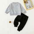 thumbnail image 3 of Tiijoy Newborn Boys Outfits Football Print Long Sleeve Sweatshirt Pants Set, Sizes 9-12M, 3 of 5