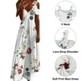 thumbnail image 3 of Frontwalk Bohemian Long Dress for Women V Neck Kaftan Maxi Dresses Women Cold Shoulder Travel Summer Beach Dress, 3 of 6