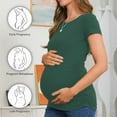 thumbnail image 6 of Bearsland Women's Short Sleeve Maternity T-Shirt Pregnancy Clothes 3-Pack, 6 of 9