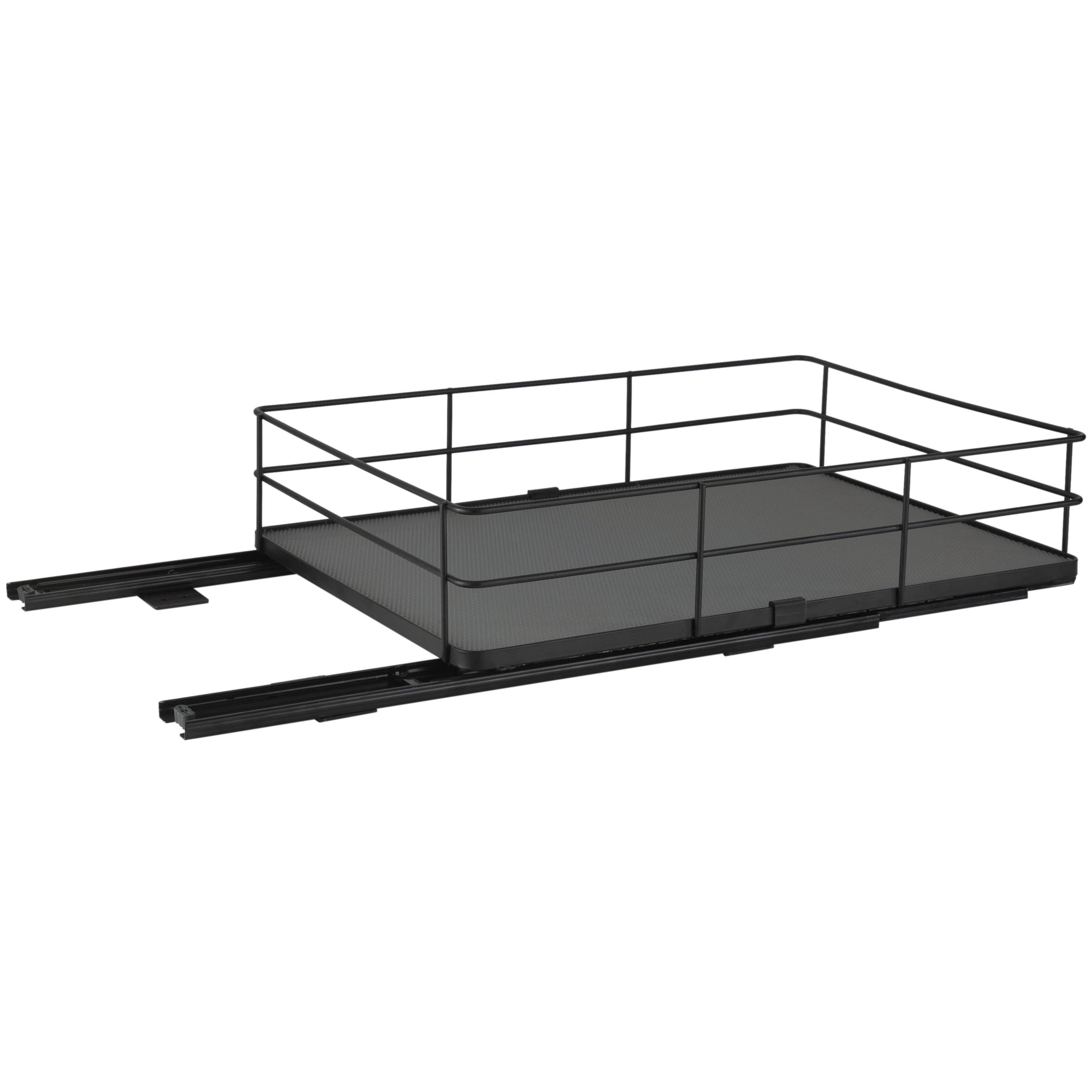 Organize It All Large Slide Out Shelf Organizer in Matte Black