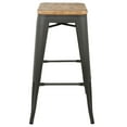 thumbnail image 5 of Oregon Industrial Stackable Barstool in Grey and Brown by LumiSource - Set of 2, 5 of 8