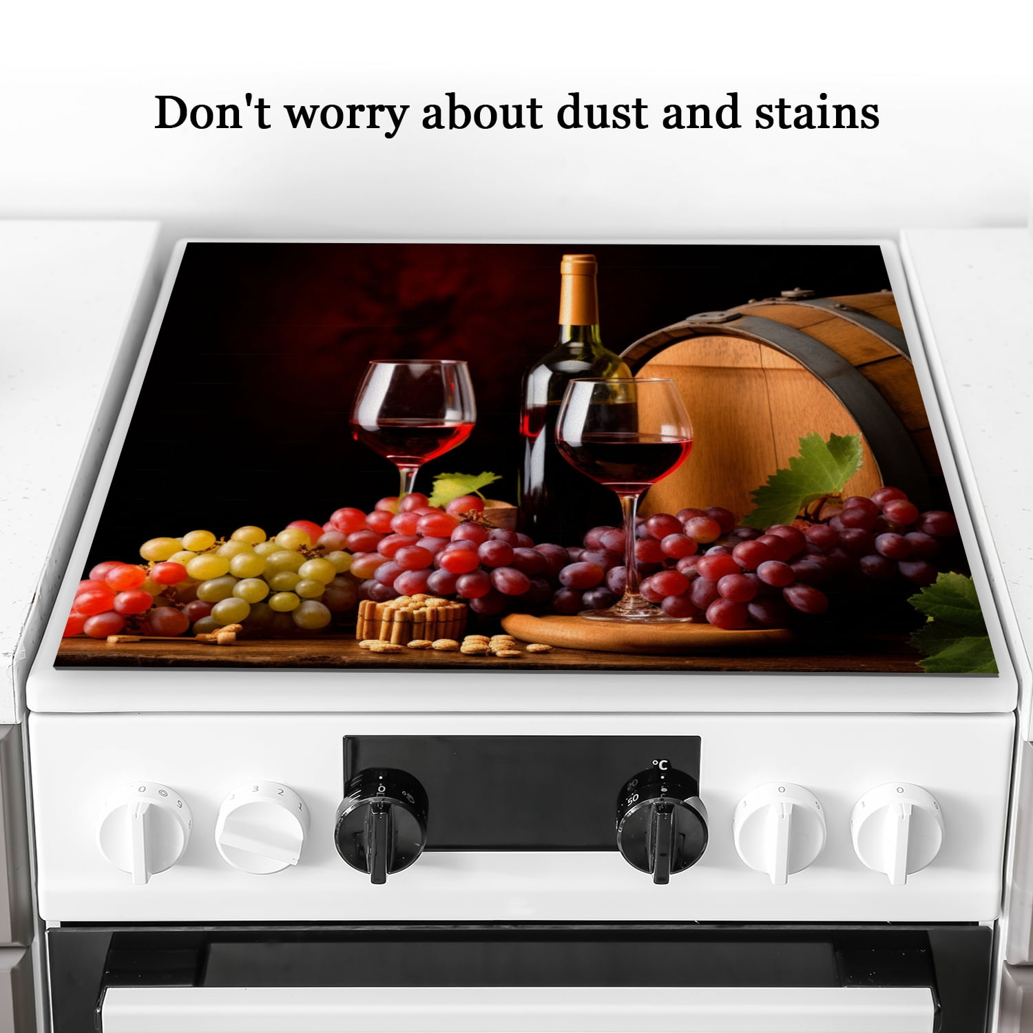 Square Flat Top Stove Cover, Rustic Red Wine, Foldable Range Covers for Gas Stove, Non-slip Waterproof Decoration Mat for Kitchen RV (28×20 Inch)