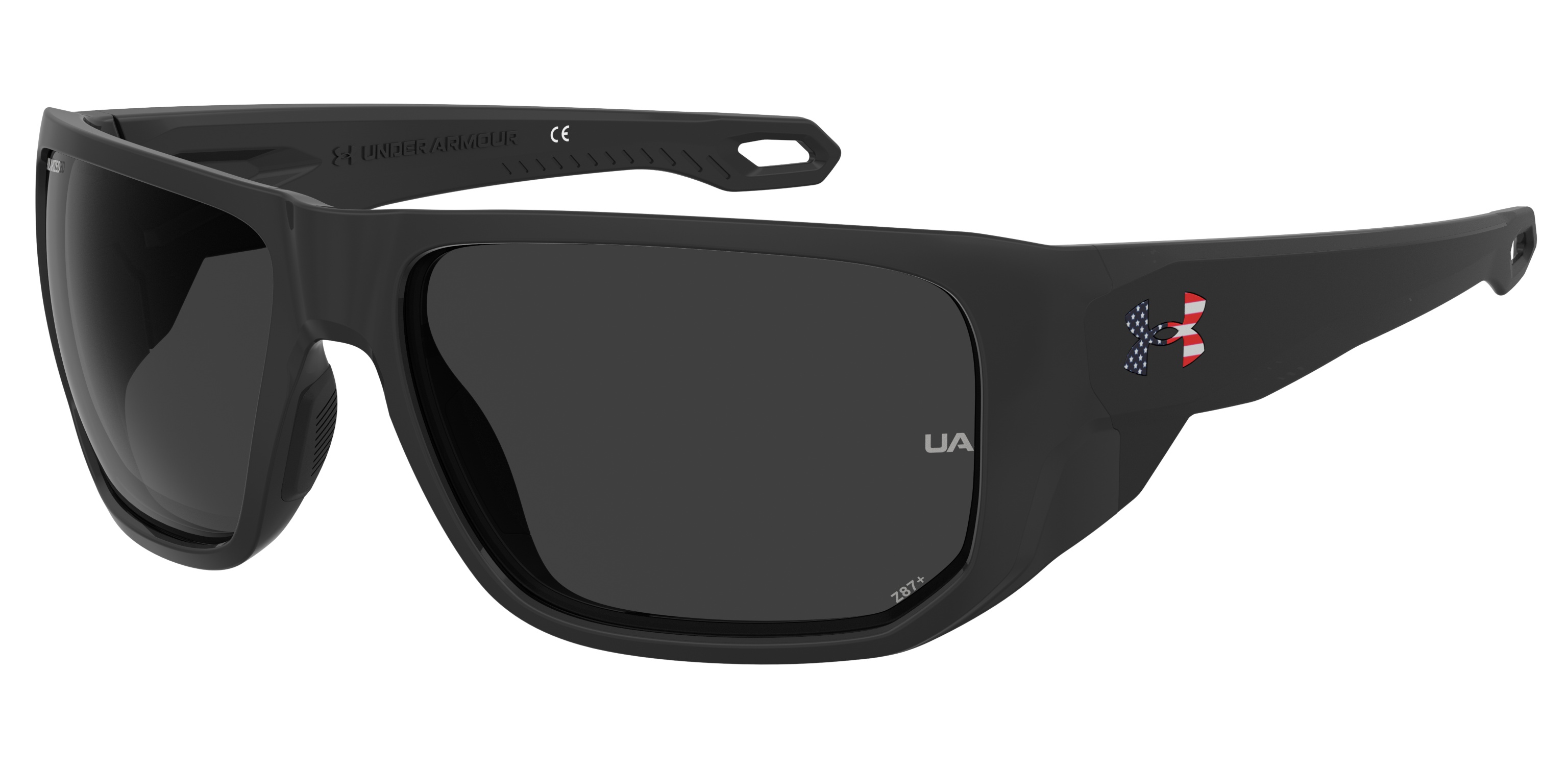Under Armour UA Captain Sunglasses Shiny Black Frame Brown 