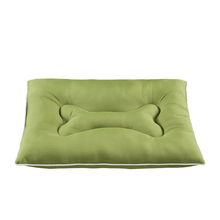 Vibrant Life Bone Tufted Pet Pillow Bed Green for Medium Size Dogs