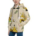 thumbnail image 2 of Picia Gnomes Bees And Sunflowers Pattern Youth Hoodie - Warm Pullover Sweatshirt with Kangaroo Pocket, Ideal for Boys and Girls-X-Large, 2 of 6