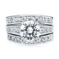 thumbnail image 2 of BERRICLE Sterling Silver Solitaire Wedding Engagement Rings 2.7 Carat Round Cut Cubic Zirconia CZ Ring Set for Women, Rhodium Plated Size 4, 2 of 20