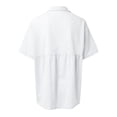 thumbnail image 4 of Gibobby Playera de Manga Corta Casual Suave Algodón Lino Casual Suelto Personalidad Impreso Solapa Botón Manga Corta(Blanco,XL), 4 of 5