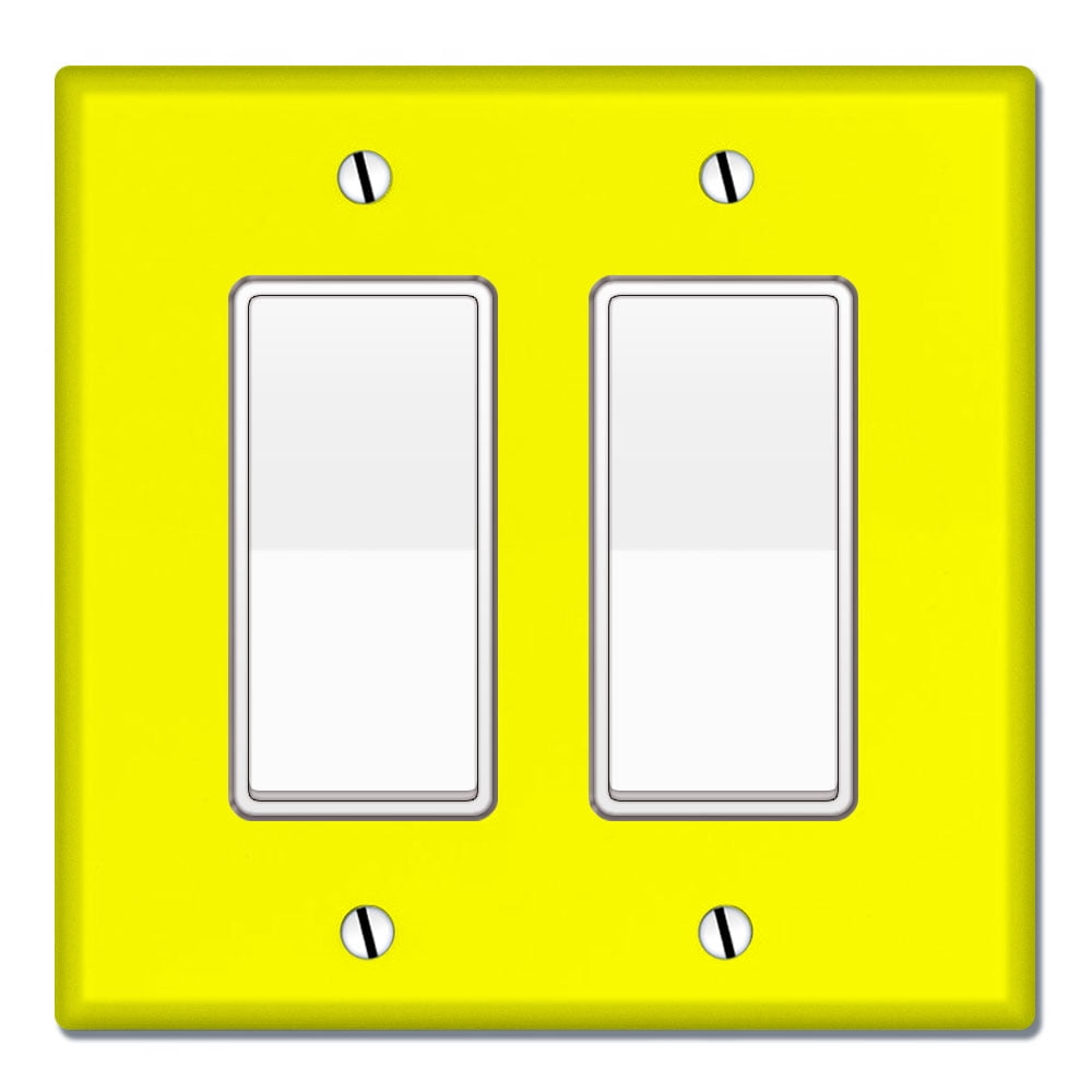 WIRESTER Double Gang Toggle Light Switch Plate/Wall Plate Cover Solid Bright Yellow 