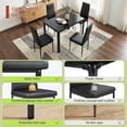 thumbnail image 4 of LAZY BUDDY 5-Piece Kitchen Dining Set, Rectangular Glass Table with 4 Upholstered Chairs for Dining Room Kitchen Apartment, Space-Saving, 4 of 10