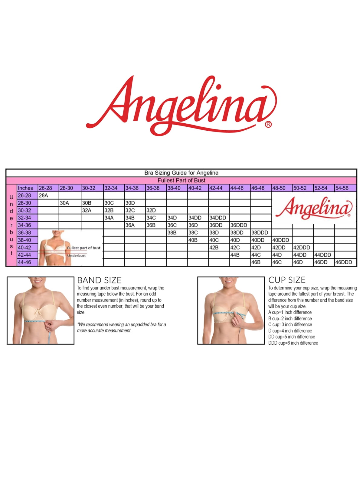 Angelina Wired and Lightly Padded Bras with Clear Convertible Straps (3-Pack)