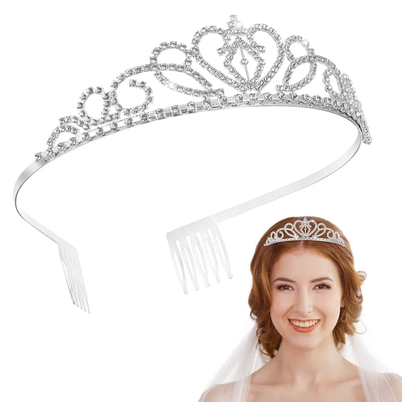 2 Pcs Diadèmes Argentés pour Mariages et Fiançailles