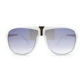 thumbnail image 3 of Luxury Mens Oversized Plastic Racer Mobster Fashion Sunglasses White Blue Mirror, 3 of 4
