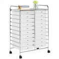 thumbnail image 4 of Yaheetech 20 Drawer Rolling Storage Cart Bin Organizer on Wheels, White, 4 of 9