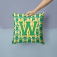 thumbnail image 2 of Letter W Football Green and Gold Fabric Decorative Pillow, 2 of 4
