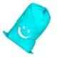 thumbnail image 2 of Bolsa de lavandería con cordón de nailon para el hogar, viajes, ropa sucia, edredones, libros, almacenamiento, cara sonriente azul, 2 of 10