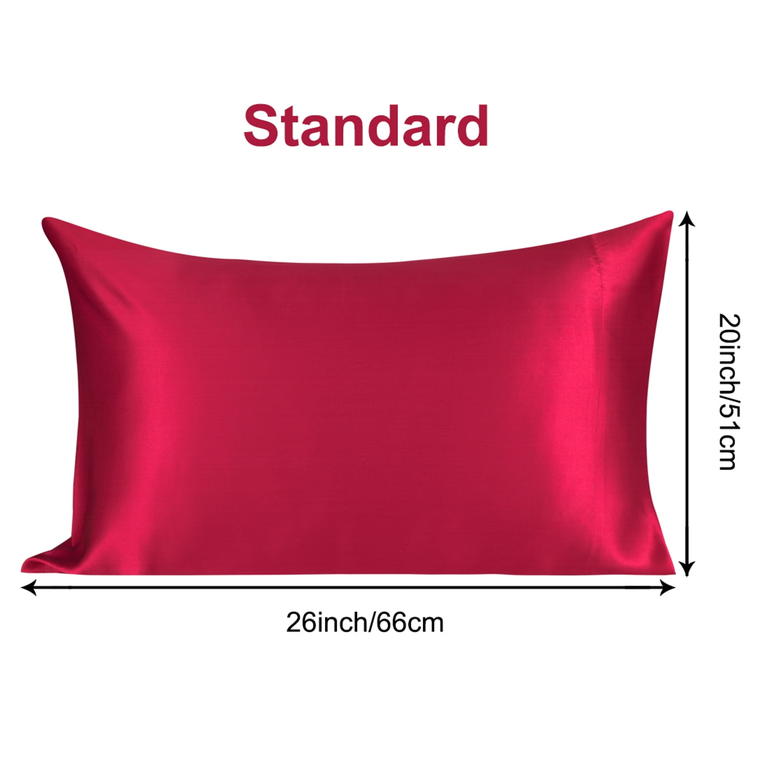 PiccoCasa 19 Momme Mulberry Silk Pillowcase for Hair and Skin, Standard Burgundy