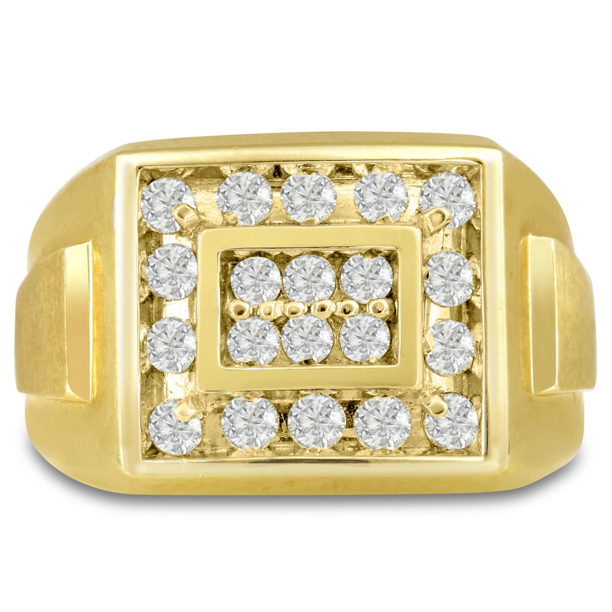 SuperJeweler Men's 1ct Diamond Ring In 10K Yellow Gold GH I2I3 Size