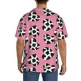 thumbnail image 3 of Fotbe heart with cow Camisa Estampada de Manga Corta para Hombre, Casual de Verano, Estilo Playero, Sin Arrugas-3X-Large, 3 of 5