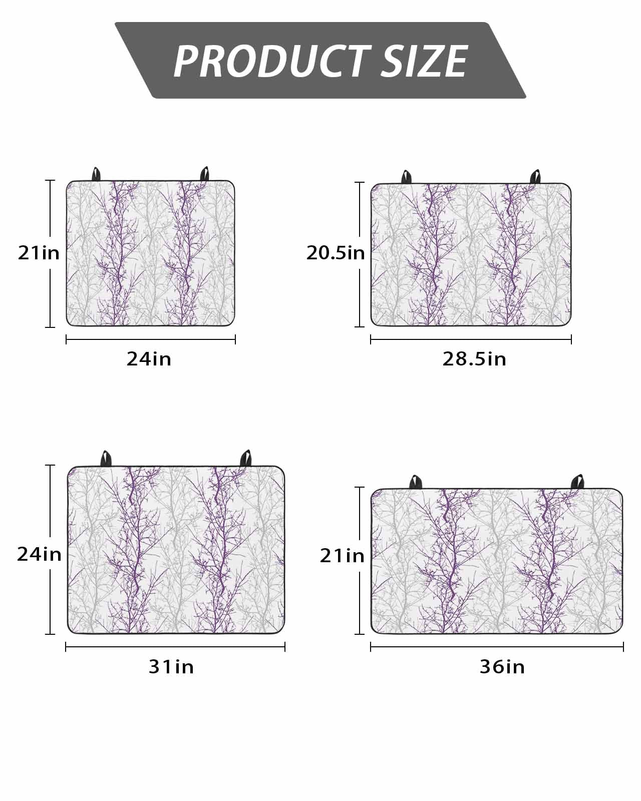 Stove Top Covers for Electric Stove, Purple Grey Branch Glass Stovetop Cover Protector, Spring Summer Pastoral Botanical Induction Cooktop Protector Oven Mat for Kitchen Countertop 24"x21"